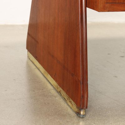 Vintage Writing Desk in Exotic Wood and Brass, 1960s-VMM-1791031