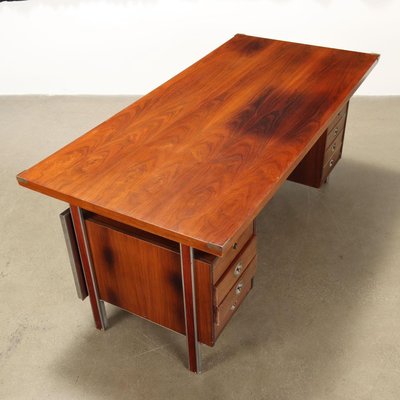 Vintage Writing Desk in Exotic Wood Veneer, 1960s-VMM-2023886