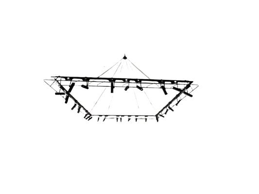 Vintage Wrought Iron Ceiling Light with Light Rail Structure and Led Spots-TCS-1348992