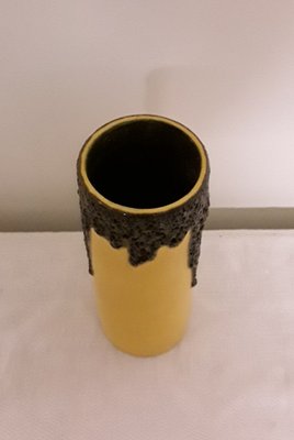 Vintage Yellow Ceramic Fat Lava Vase from Scheurich, 1960s-HOI-823269