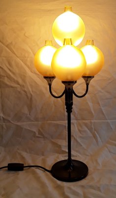 Vintage Yellow Metal Table Lamp, 1970s-HOI-1334758