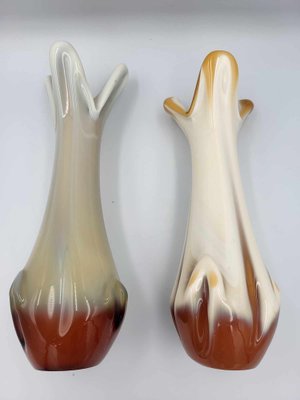 Vintage Yugoslavian Prokuplje Glass Vase, 1970s, Set of 2-CAQ-1072737