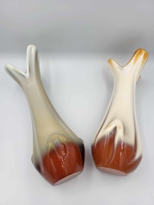 Vintage Yugoslavian Prokuplje Glass Vase, 1970s, Set of 2-CAQ-1072737