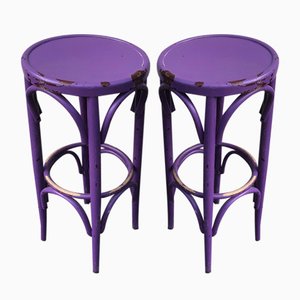 Violet Bistro Stools in the Style of Thonet, 1980s, Set of 2-SDV-754267