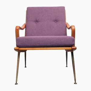 Violet Boomerang Armchair in Cherry, 1950s-PF-1186517