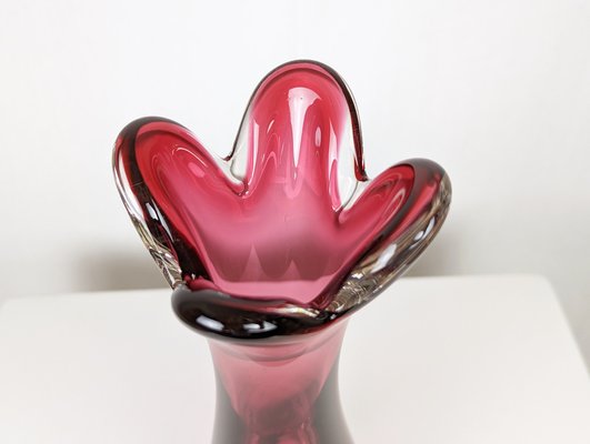 Violet Murano Glass Vase from Fratelli Toso, 1970s-RD-1725052