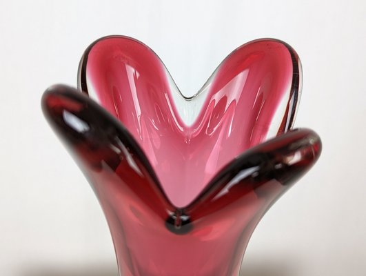 Violet Murano Glass Vase from Fratelli Toso, 1970s-RD-1725052