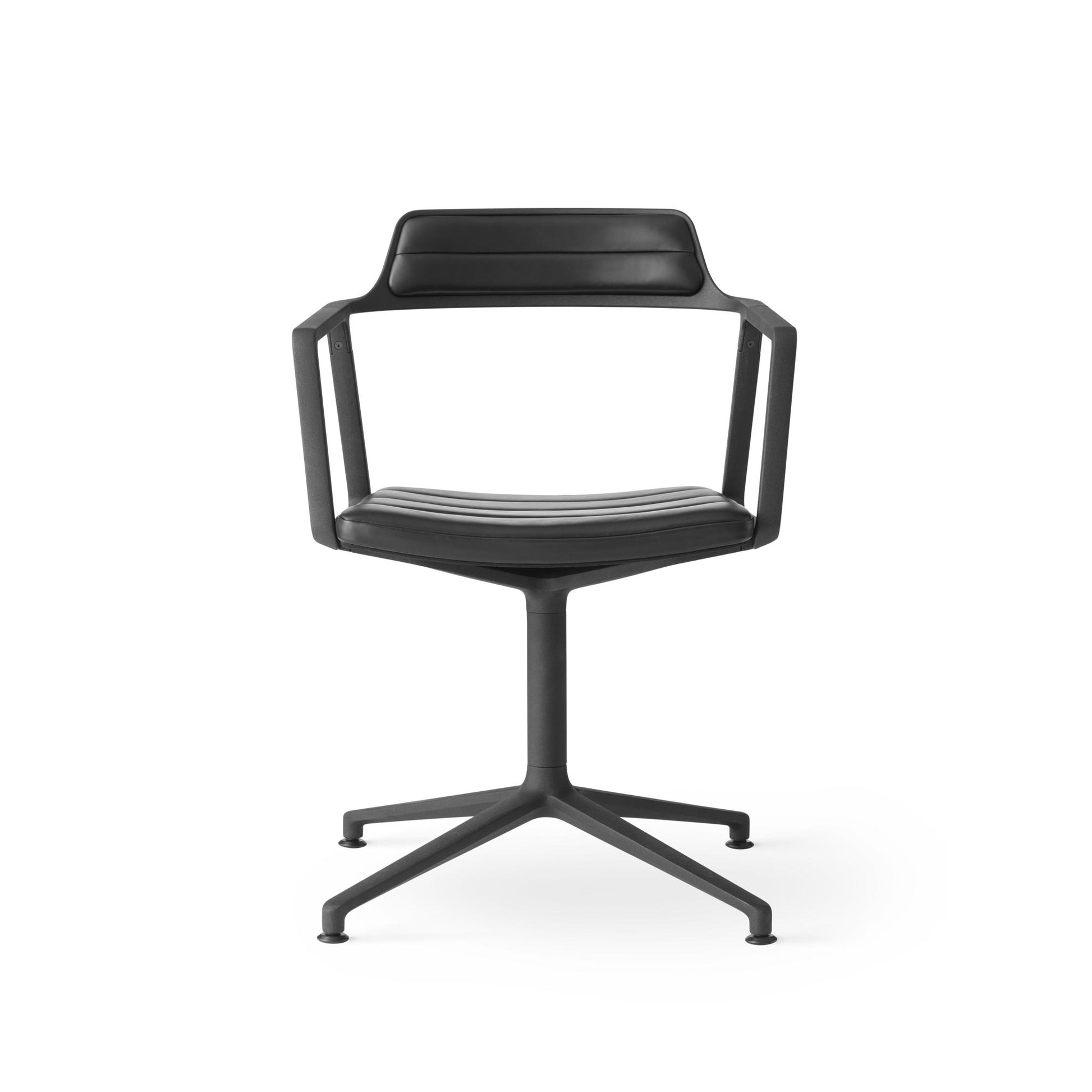 452 Swivel Chair by VIPP #Black / Black / With floor sliders