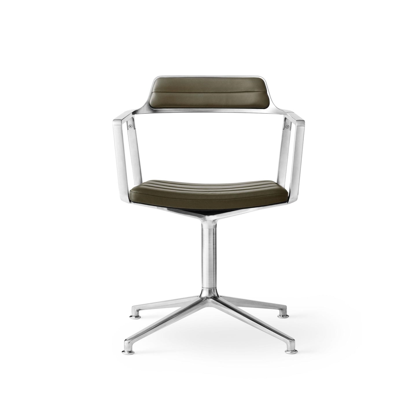 452 Swivel Chair by VIPP #Silver / Green / With floor sliders