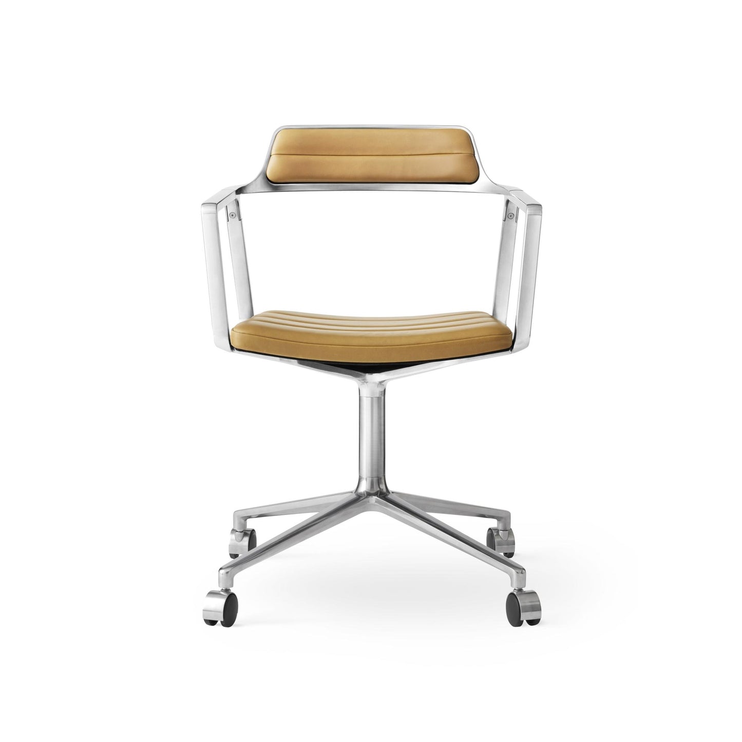 452 Swivel Chair by VIPP #Silver / Sand / With wheels