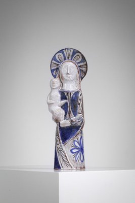 Virgin and Child in Ceramic attributed to Jean Derval, 1960s-YU-1808223