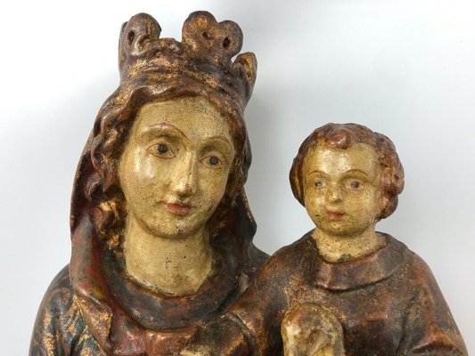 Virgin & Child, Late 18th Century, Polychrome Wood-QKG-1407586