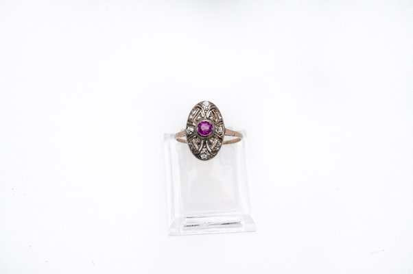 Vitage Art Deco Ring with Ruby, 1920s-BXB-1768411