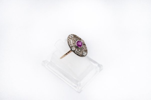 Vitage Art Deco Ring with Ruby, 1920s-BXB-1768411