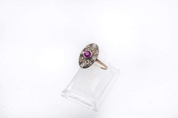 Vitage Art Deco Ring with Ruby, 1920s-BXB-1768411