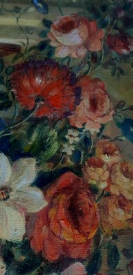 Vittorio Landi, Still Life of Flowers, Neapolitan School, Oil on Canvas, Framed-YUW-1299438