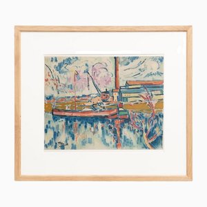 Vlamnick Siene a Chatou Color Lithograph, 1972, Framed-WM-1190569