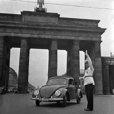 Volkswagen Beetle in Front of Brandenburg Gate, Germany, 1939, Printed 2021-DYV-1021835