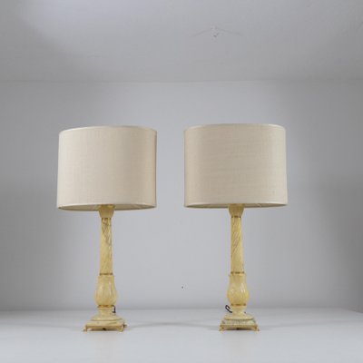 Volterra Alabaster Table Lamps, 1970s, Set of 2-SXX-1796195