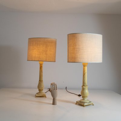 Volterra Alabaster Table Lamps, 1970s, Set of 2-SXX-1796195