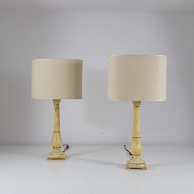 Volterra Alabaster Table Lamps, 1970s, Set of 2-SXX-1796195