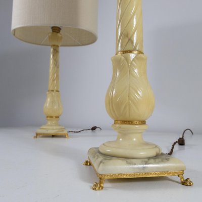 Volterra Alabaster Table Lamps, 1970s, Set of 2-SXX-1796195