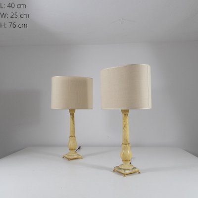 Volterra Alabaster Table Lamps, 1970s, Set of 2-SXX-1796195