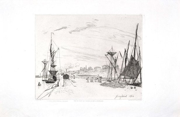 Vue du Port au Chemin de Fer à Honfleur - Original Etching by J.B. Jongkind 1866-ZCI-759822