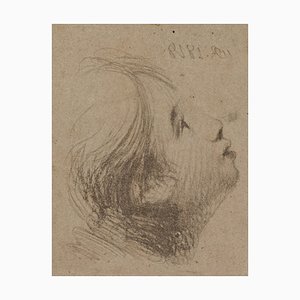 W. Reuter, Woman's Head, 1818, Crayon on Paper-OJR-1273268