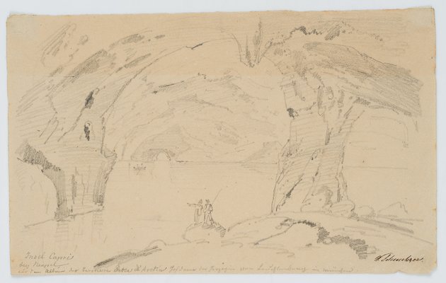 W. Scheuchzer, Blue Grotto at Capri, 1830, Pencil-OJR-1273279