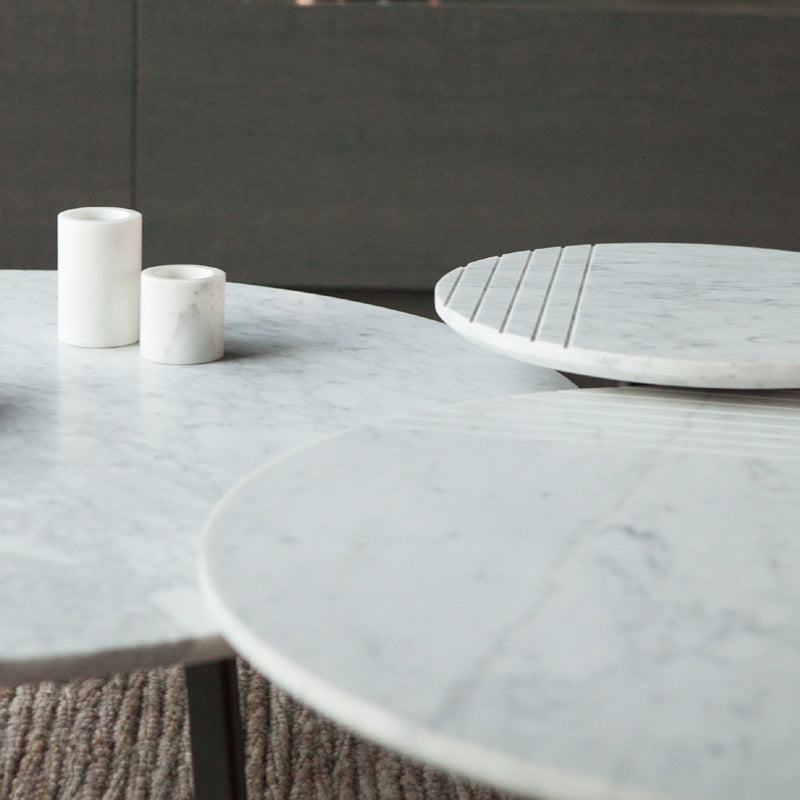 Round Side Table Groove by Vincent Sheppard #Carrara marble