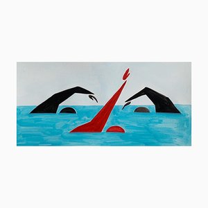 Waleria Matelska, Swimmers, 2023, Acrylic on Paper-XHG-1792331