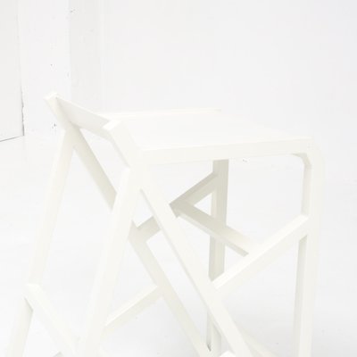 Walk the Line White Stool by Deevie Vermetten for Fermetti Atelier Belge, 2012-VT-672580