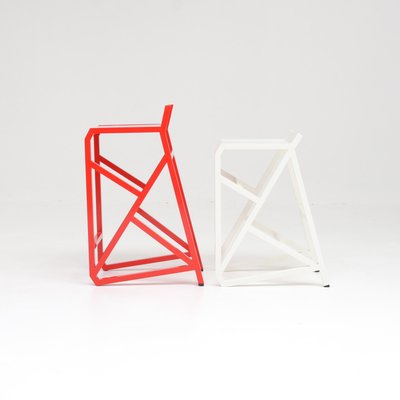 Walk the Line White Stool by Deevie Vermetten for Fermetti Atelier Belge, 2012-VT-672580