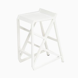 Walk the Line White Stool by Deevie Vermetten for Fermetti Atelier Belge, 2012-VT-672580