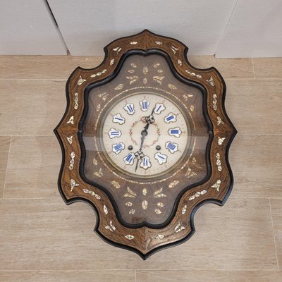 Wall Clock in Wood and Enamel, 1890s-NUC-2032186