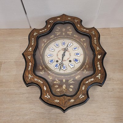 Wall Clock in Wood and Enamel, 1890s-NUC-2032186