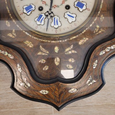 Wall Clock in Wood and Enamel, 1890s-NUC-2032186