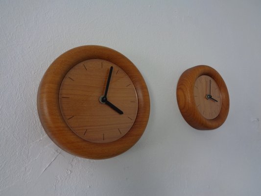 Wall Clocks in Solid Teak from Böckenhauer, Set of 2, 1970s-RDW-1330503