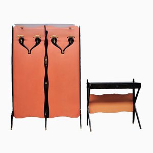 Wall Coat Rack and Console, 1950s, Set of 2-KNM-979293