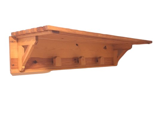 Wall Coat Rack with Shelf in Wood-TCS-1264501