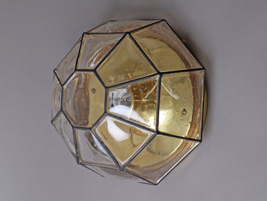 Wall Lamp Gold and Iron Flushmound from Limburger Glashütte, 1970s-ESB-1706768