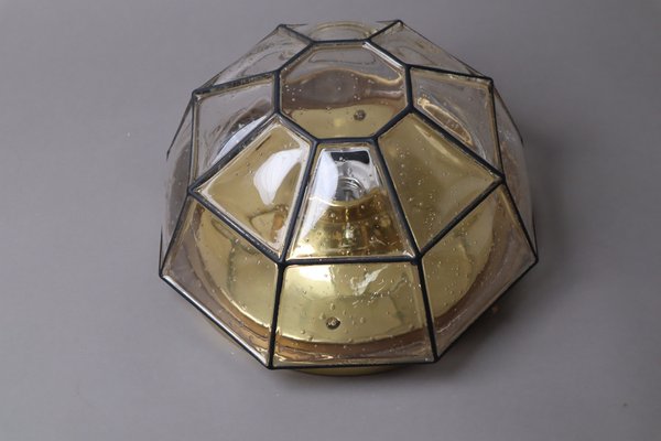 Wall Lamp Gold and Iron Flushmound from Limburger Glashütte, 1970s-ESB-1706768