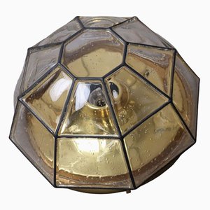 Wall Lamp Gold and Iron Flushmound from Limburger Glashütte, 1970s-ESB-1706768