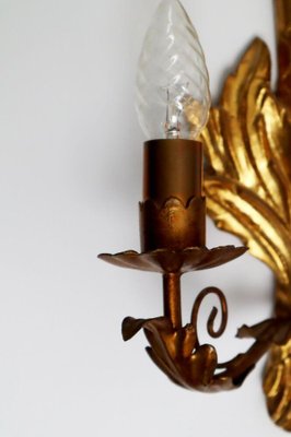 Wall Lamp Hollywood Regency Italian Gold -Plated Wood Baroque Cornucopia-ESB-1376906