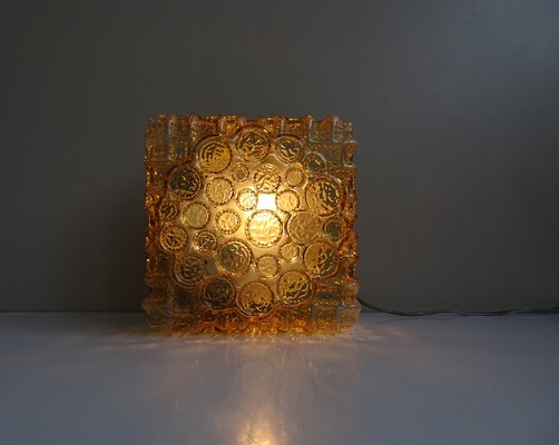 Wall Lamp in Amber Glass, 1960s-BLG-1776902