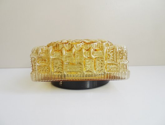 Wall Lamp in Amber Glass, 1960s-BLG-1776902