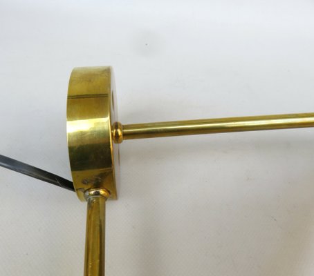 Wall Lamp in Brass & Green Enamel, 1920s-EY-1725671