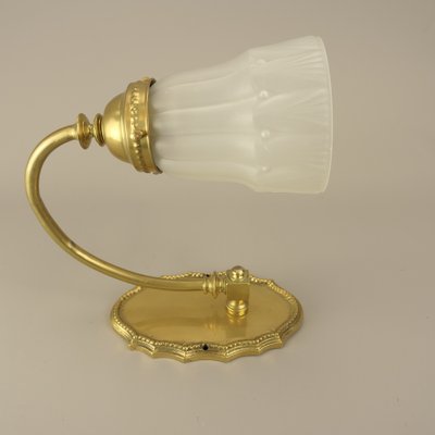 Wall Lamp in Brass with Satin Shade, France, 1919-KDB-1777154