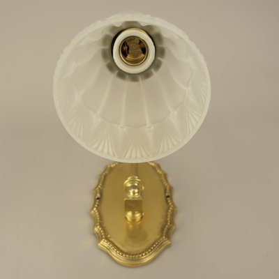 Wall Lamp in Brass with Satin Shade, France, 1919-KDB-1777154